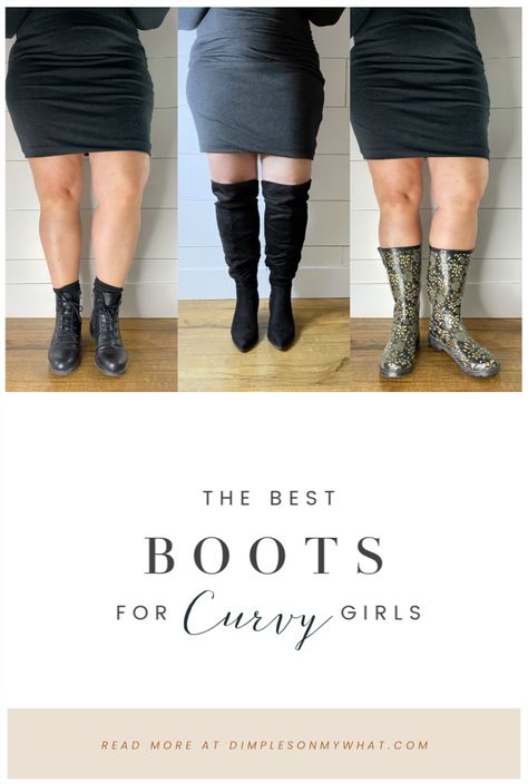 best boots for curvy women, wide calf boot, plus size wide calf boots, wide calf over the knee boots, plus size fashion tips Outfits For Big Calves, Big Calves Boots, Shoes For Big Calves, Big Calves Women Fashion, Boots For Thick Calves, Boots For Big Calves, How To Wear Cowgirl Boots, Thigh High Boots Plus Size, Knee Boots Plus Size