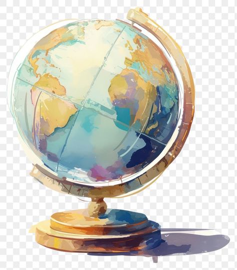 Watercolor Globe, Png Accessories, Aesthetic Pngs, Desk Globe, Png Elements, Creative Fonts, Awesome Designs, Cute Photos, Free Png