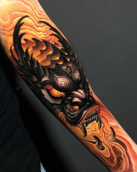 Flame Tattoo Sleeve, Flame Sleeve Tattoo, Tattoos Color, Tattoo Sleeve Ideas, Flame Tattoo, Neo Tattoo, Tenerife Spain, Octopus Tattoos, Flame Tattoos