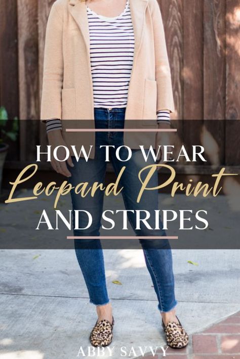 How to Wear Leopard Print and Stripes · Abby Savvy Leopard Shoes Outfit Work, Leopard Print Shoes Outfit, Printed Top Outfit, Khaki Pants Outfit, Leopard Print Outfits, Leopard Print Fashion, Animal Print Outfits, Leopard Print Shoes, Leopard Shoes