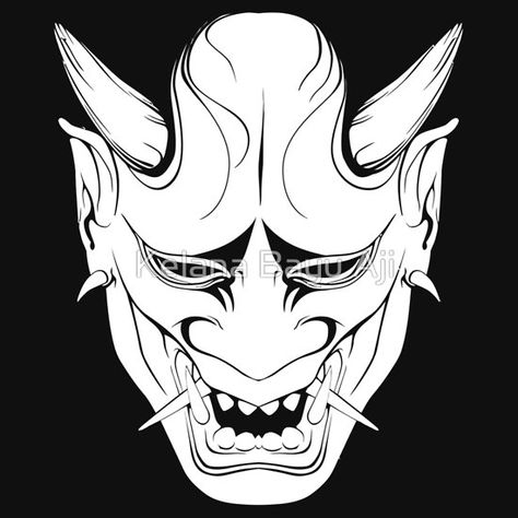 "Hannya oni" T-Shirts & Hoodies by Kelana Bayu Aji | Redbubble Mascara Hannya, Hannya Maske, Japanese Demon Tattoo, Japanese Demon Mask, Demon Face, Oni Mask Tattoo, Oni Tattoo, Oni Demon, Mask Drawing