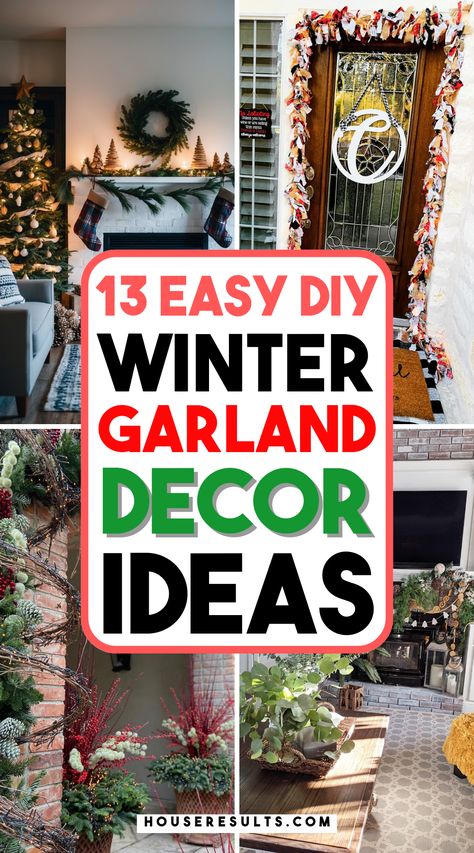 ⛄️ Bring the magic of winter indoors with our enchanting garland decor ideas! Whether it's frosted berries or twinkling lights, we have all the inspiration you need. 🌨️ Explore our suggestions and save this pin to make decorating for the holidays simple and beautiful! Winter Banister Decorations, Diy Winter Garland Ideas, Diy Winter Garland, Winter Garland Diy, Winter Garlands, Garland Decor Ideas, Diy Winter Decorations, Frosted Berries, Winter Garland