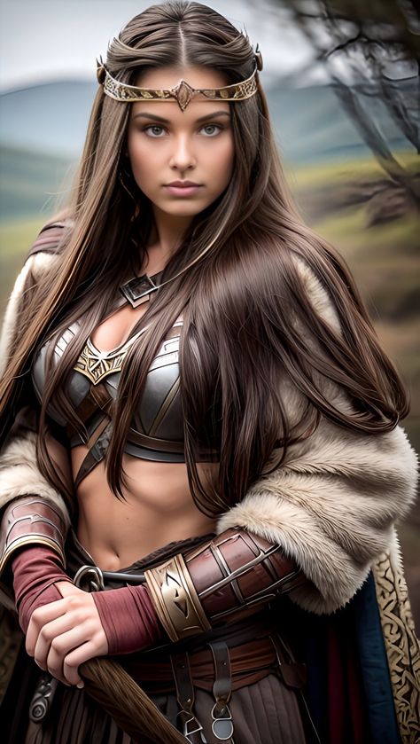 Viking Warrior Woman Art, Viking Female Art, Barbarian Princess, Female Viking Warrior, Female Barbarian, Female Swordsman, Amazons Women Warriors, Barbarian Woman, Viking Warrior Woman