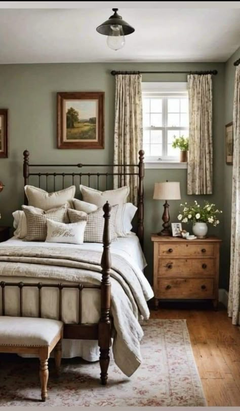 Cozy Bedroom Decor Ideas, Bedroom Ideas Cozy, Cozy Bedroom Decor, Farmhouse Bedroom Ideas, Bedroom Hacks, Bedroom Decoration Ideas, Casa Vintage, Cottage Bedroom, Bedroom Decor Design