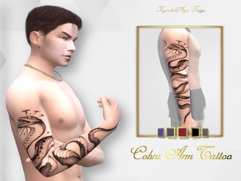 The Sims Resource - Cobra Arm Tattoo Cobra Arm Tattoo, Sims 4 Skin Detail Cc, Sims 4 Store, Sims 4 Men Cc, Sims 4 Skin Details, Sims 4 Jewelry, The Sims 4 Mod, Sims 4 Male Clothes, Sims 4 Tattoos