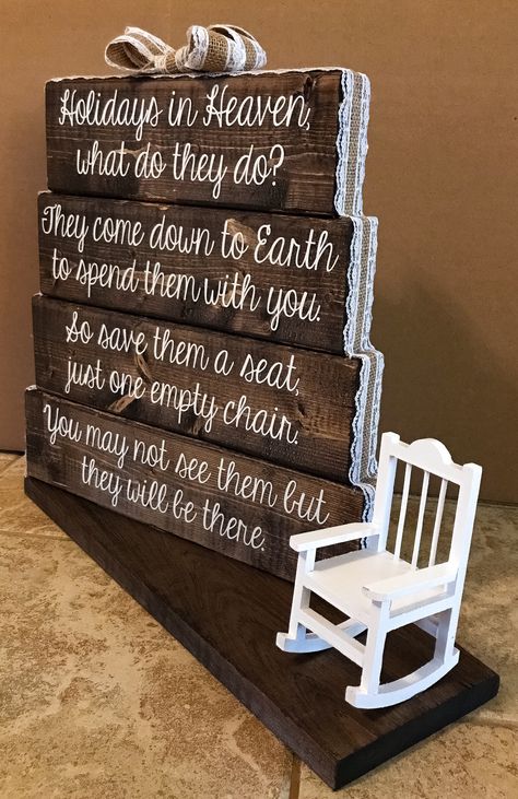 Christmas Decor For Lost Loved Ones, Saying For Loved Ones In Heaven, Chair For Passed Loved Ones, Christmas Chair For Someone In Heaven, Save A Chair For Someone In Heaven, Thanksgiving Memorial Ideas, Save A Seat For Someone In Heaven, Empty Chair Memorial, Christmas In Heaven Chair