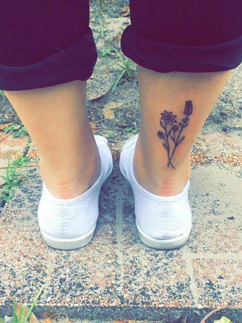 Wild flower tattoo Achilles tattoo Above heel tattoo Back Of Heel Tattoo, Achilles Tattoo Placement, Tattoo Achilles, Moon Tattoo Wrist, Heel Tattoo, Achilles Tattoo, Wild Flower Tattoo, Heel Tattoos, Hairstylist Tattoos