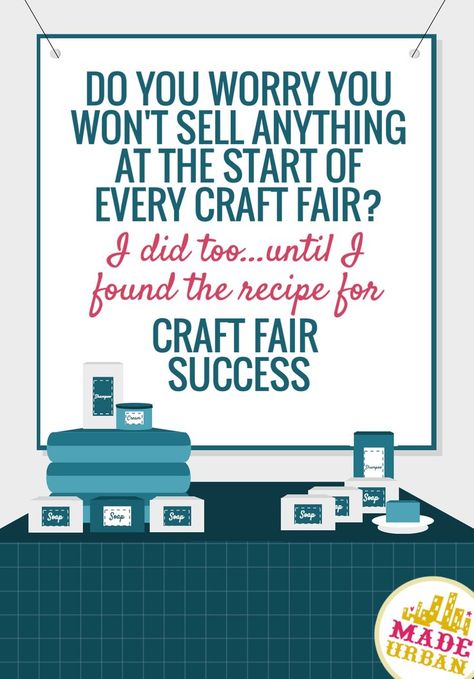 DO YOU WORRY YOU WON'T SELL ANYTHING AT THE START OF EVERY CRAFT FAIR? I did too until I found the recipe for craft fair success. So may elements go into having a successful craft fair, this e-book walks you through ALL of them Craft Show Booths, Craft Fairs Booth, Craft Booth Displays, Craft Stalls, Craft Fair Displays, Sell Anything, Wine Bottle Diy Crafts, Craft Display, Craft Show Displays