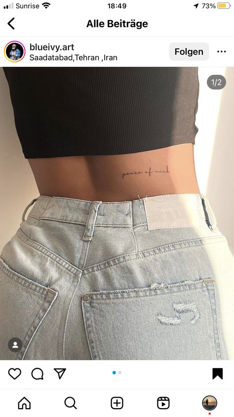 Back Tattoo Placement, Inner Bicep Tattoo Women, Rib Tattoos For Women, Small Girly Tattoos, Waist Tattoos, Phrase Tattoos, Torso Tattoos, Hip Tattoos Women, Petite Tattoos