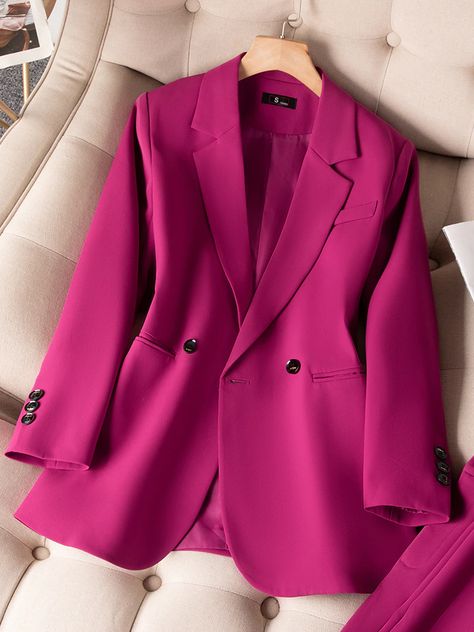 Blazer Suits For Women, Female Suits, Blazer Rose, Look Working Girl, Stylish Office Wear, Business Dress Women, Ladies Coat Design, Ladies Coat, 2piece Outfits