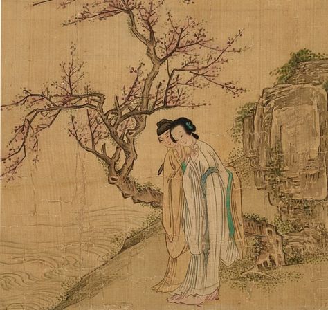 Gardens of Pleasure: Eroticism and Sexual Aesthetics in Ancient China | Chinese Works of Art | Sotheby’s Classical Novels, Peach Blossom Tree, Chinese Literature, Chinese Novel, Chinese Illustration, E.t Art, Asian Painting, Chinese Ink, Love Scenes