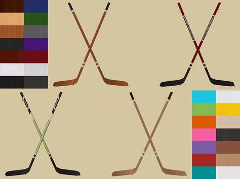 Mod The Sims - Double Hockey Sticks - 28 Recolours Sims 4 Hockey Cc, Hockey Sticks, Hockey Stick, Sims 4 Cc, The Double, Sims Cc, The Sims, Sims 4, Hockey