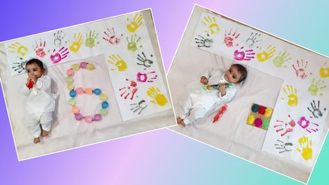 Holi Theme Baby Photoshoot, At Home Baby Photoshoot, Holi Ideas, Rainbow Baby Photography, Baby Photoshoot Ideas At Home, Holi Theme, Photoshoot Diy, Monthly Photoshoot, Baby Flash Cards