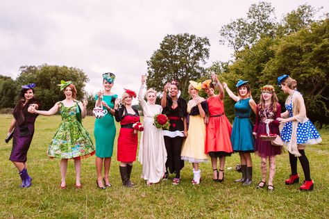 Fancy Dress Mad Hatter’s Tea Party Wedding: Rob & Laura Mad Hatter Garden, Alice In Wonderland Fancy Dress, Mad Hatter Outfit, Mad Hatter Wedding, High Tea Wedding, Tea Party Attire, Party Dress Codes, Sussex Wedding, Fairytale Party