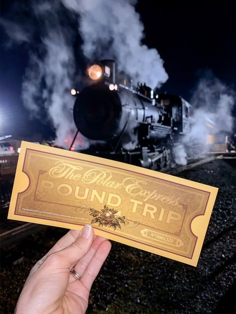 Polar Express Train Ride at Mount Rainier Railroad Polar Express Experience, The Polar Express Aesthetic, Polar Express Aesthetic, Golf Cart Ideas, Polar Express Tickets, Polar Express Theme, Polar Express Movie, Polar Express Train Ride, Christmas Wallpaper Iphone Cute