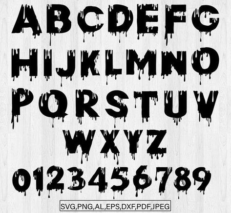 Spooky Lettering Halloween Fonts, Dripping Font, Dripping Letters, Halloween Fonts Alphabet, Font Procreate, Letter Fonts, Tattoo Pics, Alphabet Monogram, Svg Monogram