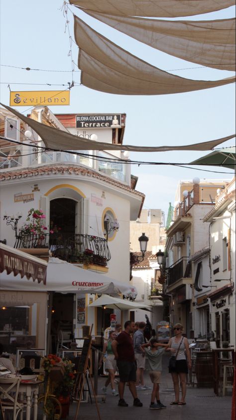 Summer, street in a Spanish village, sun and people, aesthetics Nerja Spain, Spain Aesthetic, Holiday Aesthetic, Benidorm, True Art, European Summer, Holiday Destinations, Dream Destinations, Granada