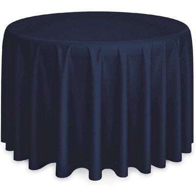 Wrinkle-resistant: Looks just like luxurious cotton but made of soft, 100% polyester fabric that resists wrinkling for an always crisp, polished look. Color: Navy Blue, Size: 17" W x 17" L | The Party Aisle™ Choi Premium Tablecloth For Wedding / Banquet / Restaurant - Polyester Fabric Table Cloth - Polyester in Blue, Size 17.0 D in | Wayfair 120 Round Tablecloth, Navy Table, Round Tablecloths, Wrinkled Clothes, Wedding Table Linens, Fabric Table, Wedding Banquet, Buffet Table, Round Tablecloth