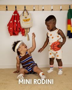 Baby and kids clothes with unique original prints created by Cassandra Rhodin, founder and Creative Director. Mini Rodini Baby, Basketball Baby, Summer Playsuit, Cotton Romper, Organic Baby Clothes, Tiny Cottons, Unisex Baby Clothes, Mini Rodini, Sporty Outfits