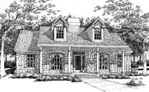 Plan #120-146 - Houseplans.com Cottage House Floor Plans, Bathroom French Country, Vacation House Plans, Cottage House Plan, European House Plans, Cottage Style House Plans, Cottage Exterior, Cabin House Plans, Bungalow House Plans