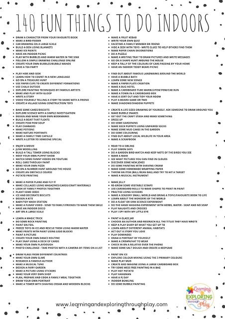 Learning and Exploring Through Play: 140 Fun Things to do Indoors Tenk Positivt, Bored Jar, Stay Busy, 100 Things To Do, What To Do When Bored, Make A Character, Things To Do At Home, Productive Things To Do, Things To Do When Bored