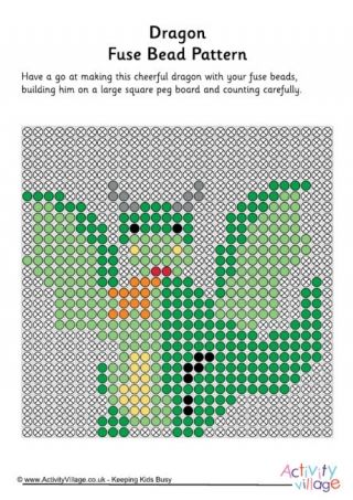 FREE PDF St George's day Dragon Fuse Bead Pattern Bearded Dragon Cross Stitch, Saint George And The Dragon Illustration, St George Slays The Dragon, St George Illawarra Dragons, St Georges Day, Saint George And The Dragon, Pearl Beads Pattern, Dragon Crafts, Fuse Bead Patterns