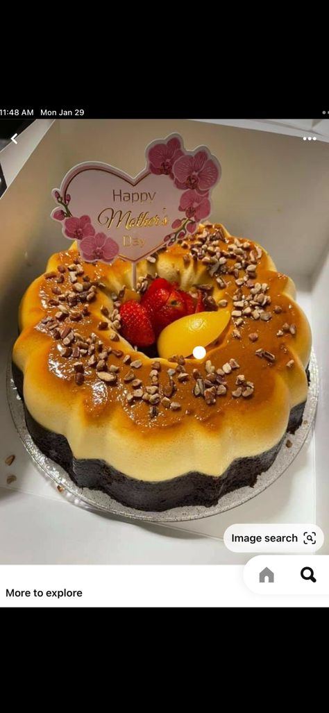 Flan With Fruit, Flan Cake Decoration, Mini Choco Flan, Chocoflan Decoration Ideas, Easy Chocoflan Recipe, Mini Chocoflan, Mexican Dessert Recipes Easy, Choco Flan, Chocoflan Recipe