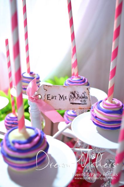 Awesome cake pops at a Alice in Wonderland Quinceañera Party!  See more party ideas at CatchMyParty.com! Quinceañera Party Ideas, Wonderland Party Theme, Wonderland Sweet 16, Candy Eyes, Wonderland Cake, Alice In Wonderland Tea Party Birthday, Wonderland Birthday, Alice Tea Party, Mad Hatter Party