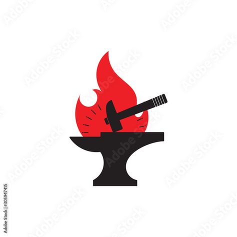 Stock Image: hammer silhouette flame blacksmith symbol logo vector Hammer Silhouette, Anvil Logo, Symbol Ideas, Idle Game, Flame Logo, Black Smith, Sports Logo Design, Church Graphic Design, Symbol Logo