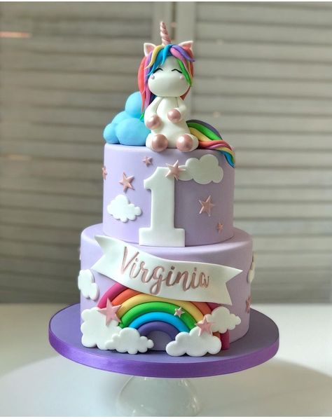 Unicorn 2nd Birthday, Unicorns Cake, 2nd Birthday Cake, Purple Cakes Birthday, Birthday Party Essentials, 2nd Birthday Party For Girl, Baby First Birthday Cake, Happy Birthday Decor, Unicorn Birthday Cake