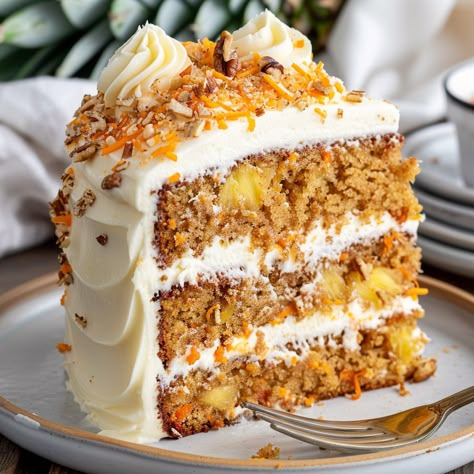 Hawaiian Carrot Pineapple Cake with Fluffy Cream Cheese Frosting Recip – Grandmother's Kitchen To Die For Carrot Cake Recipe, Carrot Cake Recipe With Cream Cheese, Tropical Carrot Cake, Hawaiian Pineapple Carrot Cream Cake, Showstopper Cakes Ideas, Hawaiian Carrot Cake, Hawaiian Pineapple Carrot Cake, Carrot Cake With Boxed Cake, Carrot Cake With Pineapple And Coconut