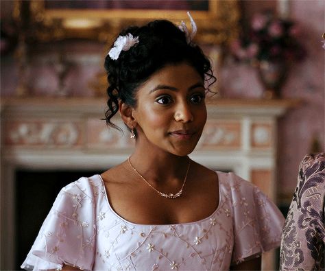 cinematv:CHARITHRA CHANDRAN as EDWINA SHARMA | BRIDGERTON Infrunami Steve Lacy, Edwina Bridgerton, Sharma Bridgerton, Edwina Sharma, Charithra Chandran, Steve Lacy, Regency Dress, Strapless Gown, Girls World