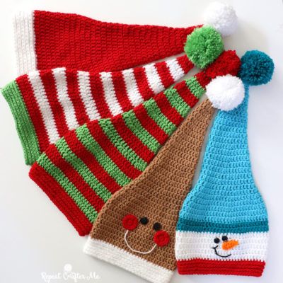 Crocheting Archives - Repeat Crafter Me Sarah Zimmerman, Newborn Crochet Hat, December Projects, Santa Hat Pattern, Crochet Santa Hat, Vestidos Bebe Crochet, Hats Design, Crochet Christmas Hats, Repeat Crafter Me