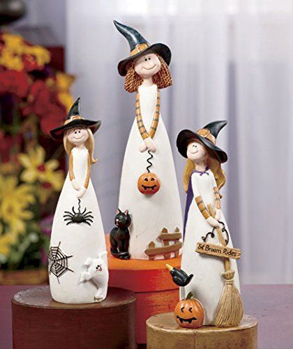 Witch Figurines, Table Halloween, ดินปั้น Polymer Clay, Tanah Liat, Glass Bottles Art, Wine Bottle Art, Diy Bricolage, Diy Bottle Crafts, Set Table