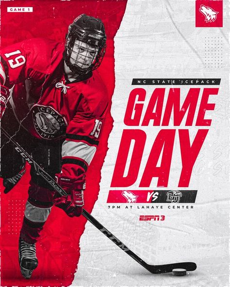 College Sports Graphics, Gameday Sports, Hockey Posters, Sports Design Ideas, Marketing Graphics, Basketball Posters, Sports Marketing, Nhl Games, Baseball Boys