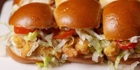 Shrimp Po' Boy Sliders horizontal Cinnamon Health Benefits, Shrimp Po Boy, Mardi Gras Food, Cajun Cooking, Appetizer Ideas, Party Trays, Slider Recipes, Mardi Gras Party, Fried Shrimp