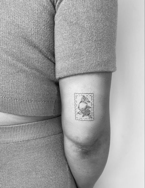 Florence Italy Tattoo Ideas, Italy Postage Stamp Tattoo, Italian Stamp Tattoo, Lemon Stamp Tattoo, Italy Stamp Tattoo, Italy Tattoo Ideas, Italy Tattoo, Stamp Tattoo, Rome Art