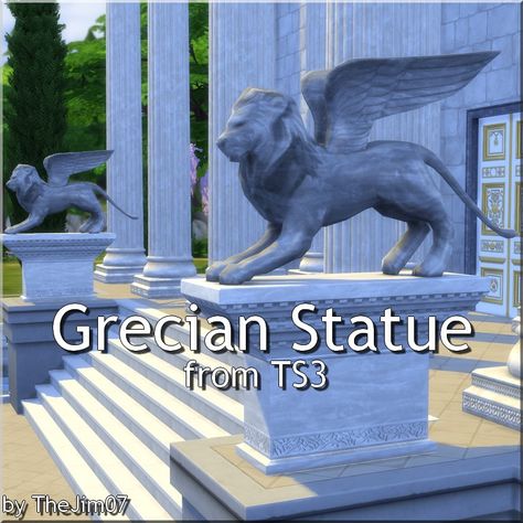 Tyrant Resident Evil, Sims 4 Decades Challenge, Furniture Cc, Winged Lion, Sims Stories, Sims 4 Challenges, Lion Statue, Greek Pantheon, Sims Packs