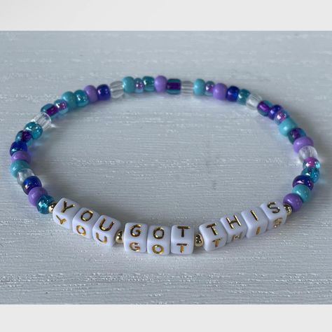 ⭐️Featured Bracelets of the Day 8/19⭐️ Empower yourself with our YOU GOT THIS bracelet! Featuring vibrant blue, aqua, and purple beads, this handmade beauty is a daily reminder of your strength and resilience. Perfect for adding a touch of positivity to your day. #EtsyShop #MamasCraftyCornerLC #HandmadeWithLove #CustomCrafts #YouGotThis #PositiveVibes #VibrantColors #SupportSmallBusiness Blue And Purple Beaded Bracelet, Purple Beaded, Purple Beads, Empower Yourself, Handmade Beauty Products, Vibrant Blue, Daily Reminder, Friendship Bracelet, Beaded Bracelet