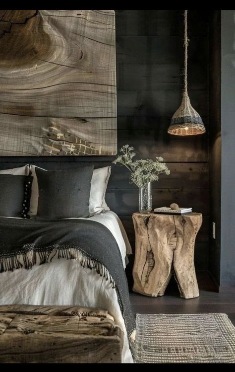 Quiet Joy At Home, Colorado Cabin, Wood Cabin, Earthy Bedroom, Sleepy Time, Granny Flat, Drift Wood, Rustic Bedroom, Main Bedroom