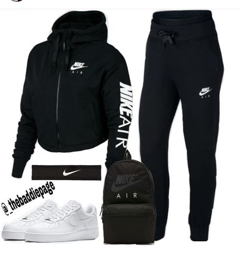 Fashion Outfits Baddie, Nike Hoodie Outfit, Outfits Baddie, Teen Swag Outfits, Cute Nike Outfits, Cute Lazy Day Outfits, Cute Lazy Outfits, Casual School Outfits, Swag Outfits For Girls