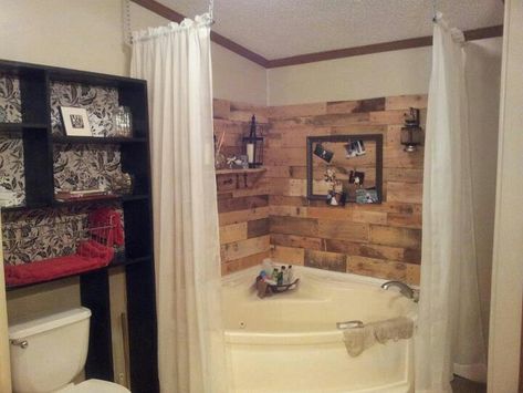 Corner garden tub redo Garden Tub Decor, Garden Tub Decorating, Remodel Bathtub, Corner Garden Tub, Tub Decor, Mobile Home Redo, Mobile Home Bathrooms, Remodel Mobile Home, Mobile Home Bathroom