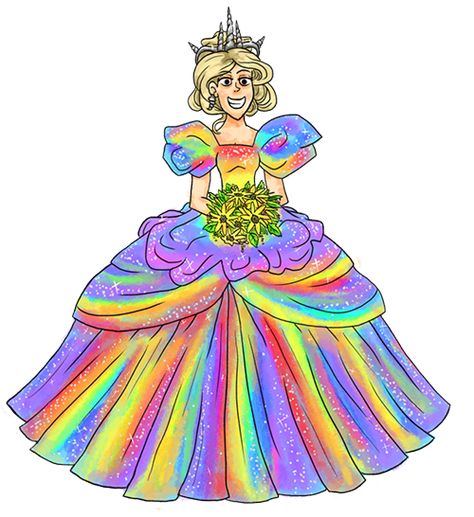 Luna Lovegood Wedding Dress by CarlaGriffin Luna Lovegood Wedding Dress, Luna Lovegood, Rainbow Dress, Harry Potter Characters, Harry Potter Fantastic Beasts, Fantastic Beasts, Fantasy Fashion, Retro Poster, Aurora Sleeping Beauty