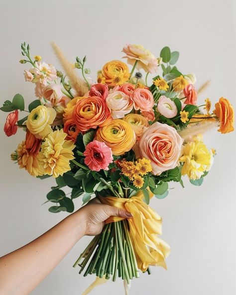 Bright Summer Bouquet, Colorful Summer Bouquet, Dreamy Bouquet, Nosegay Bouquet, Colorful Floral Arrangement, Homecoming Flowers, Elegant Wedding Bouquets, Yellow Wedding Flowers, Boquette Flowers