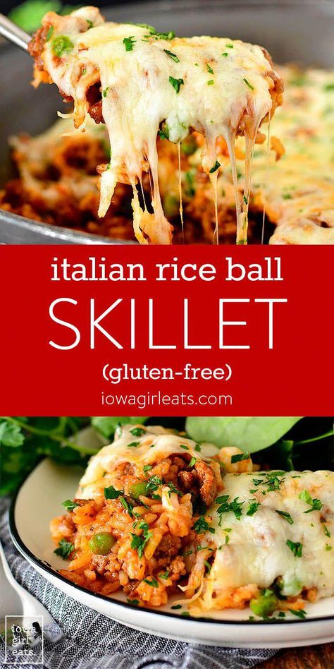 Italian Rice Balls, Italian Rice, Skillet Dinner Recipes, Diner Recept, Iowa Girl Eats, 20 Minute Recipes, Rice Ball, Gluten Free Recipes For Dinner, Gluten Free Dinner