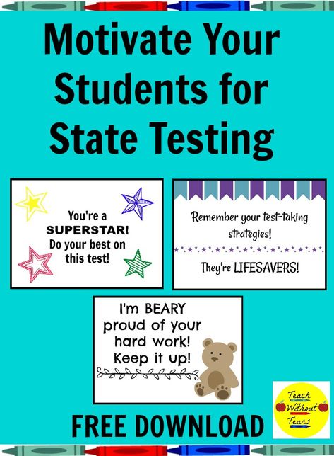 State testing is hard for students. Use these tips to motivate your students to do their best. Plus, get a free download! Testing Quotes, Inspirational Exam Quotes, State Testing Encouragement, Encouragement Posters, Testing Encouragement, Testing Motivation, Exam Quotes, Inspirational Quotes For Kids, State Testing