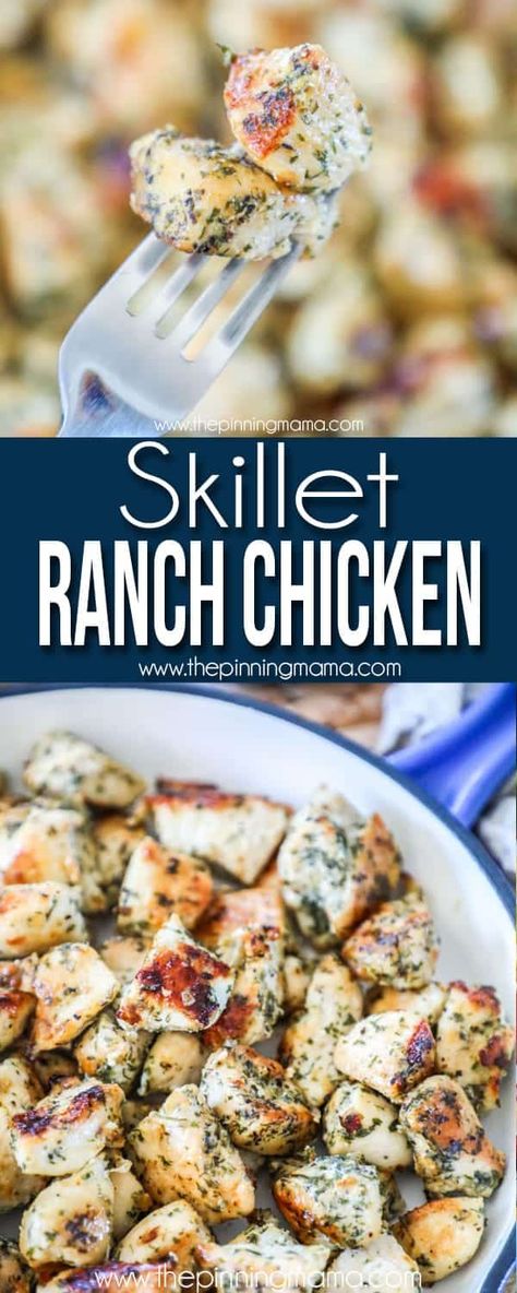 Skillet Ranch Chicken is a quick and easy meal to make for any evening. You will love the flavors win this delicious chicken. Quick Chicken Dinner, Ranch Chicken Recipes, Quick Chicken Recipes, Quick Chicken, Ranch Chicken, Delicious Chicken, Easy Food To Make, Yum Yum Chicken, Chicken Dinner Recipes