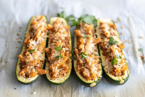 Profile By Sanford Recipes, Vegetarian Zucchini Boats, Profile By Sanford, Zucchini Boat, Zucchini Boat Recipes, Cheesy Nachos, Roast Zucchini, My Keto, Zucchini Boats