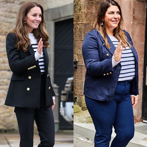 #SuperSizeTheLook: Kate Middleton! — Katie Sturino Dress Like Celebrity, Katie Sturino, Outfit Blazer, Body Acceptance, Middleton Style, Navy Outfit, Kate Middleton Style, Plus Size Models, Beauty Standards