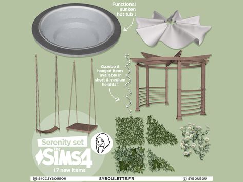 Serenity hottub cc sims 4 - Syboulette Custom Content for The Sims 4 Sims4 Aesthetic Cc, Sims 4 Outdoor Plants Cc, Sims 4 Cc Cozy Furniture, Sims 4 Serenity, Plants Sims 4, Sims 4 Spa Cc, 4 Aesthetic, Alpha Cc, Sims Packs